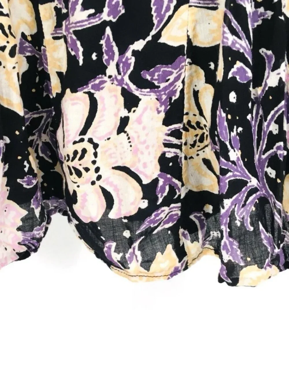 Free People Sz 8 End of the Island Floral Godet Mini Skirt Cotton Boho Cottage